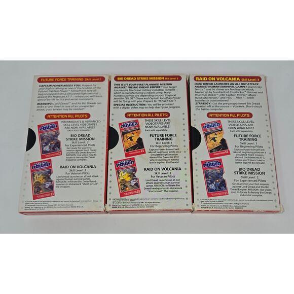 Captain Power Powerjet XT-7 4 Action Figures Weapon 3 VHS Tape Lot 1987 Complete - Picture 11 of 16